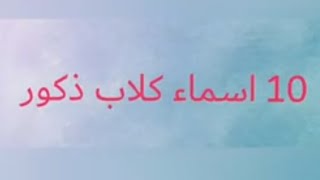 افضل اسماء كلاب ذكور