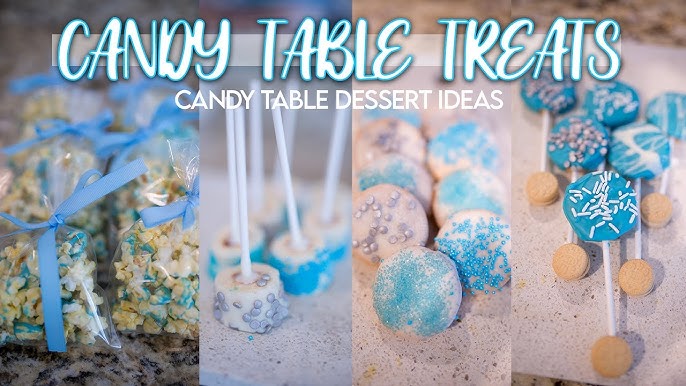 BABY SHOWER DESSERT TABLE TREATS  DIY EASY CANDY BAR IDEAS FOR PARTY (baby  boy) 