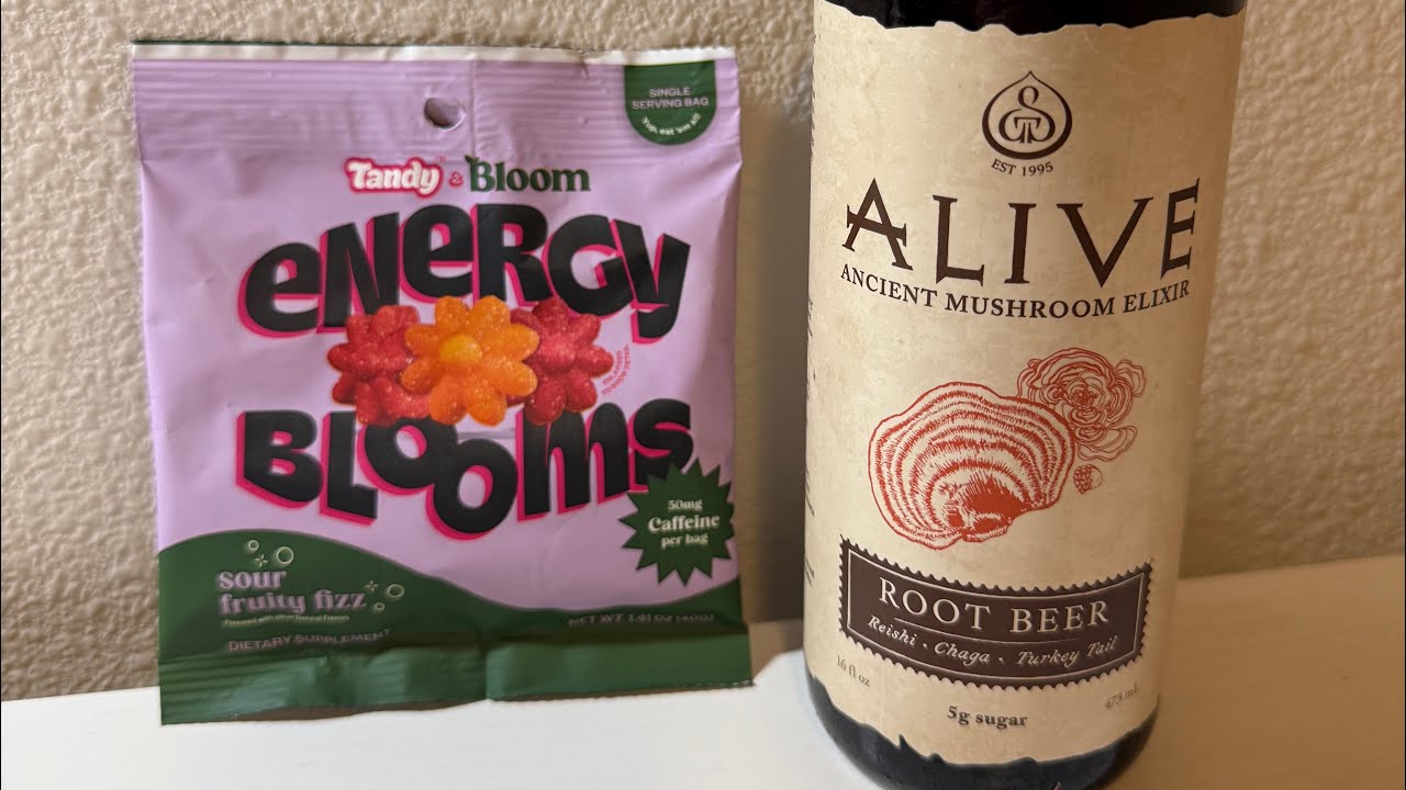 ASMR | Mushroom Root Beer & Gummies - Drink & Snack Review (Eating & Drinking Mouth Sounds)