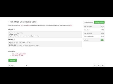 1550. Three Consecutive Odds | LeetCode | Weekly Contest 202 | Maths
