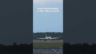 Airbus A230-300 By Airbaltic Landing In Rix With Strong Crosswind