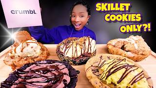 5 CRUMBL SKILLET COOKIES 🍪 | ASMR MUKBANG