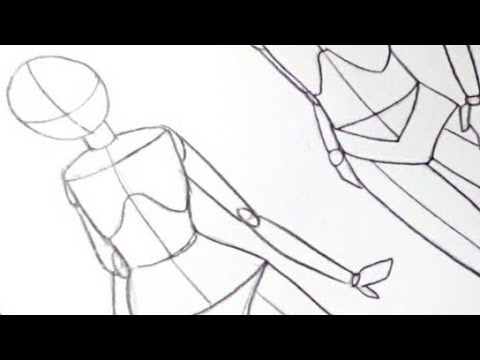 How to draw Anime Body and poses (Tutorial) From Basic Anatomy, Easy Anime  sketch