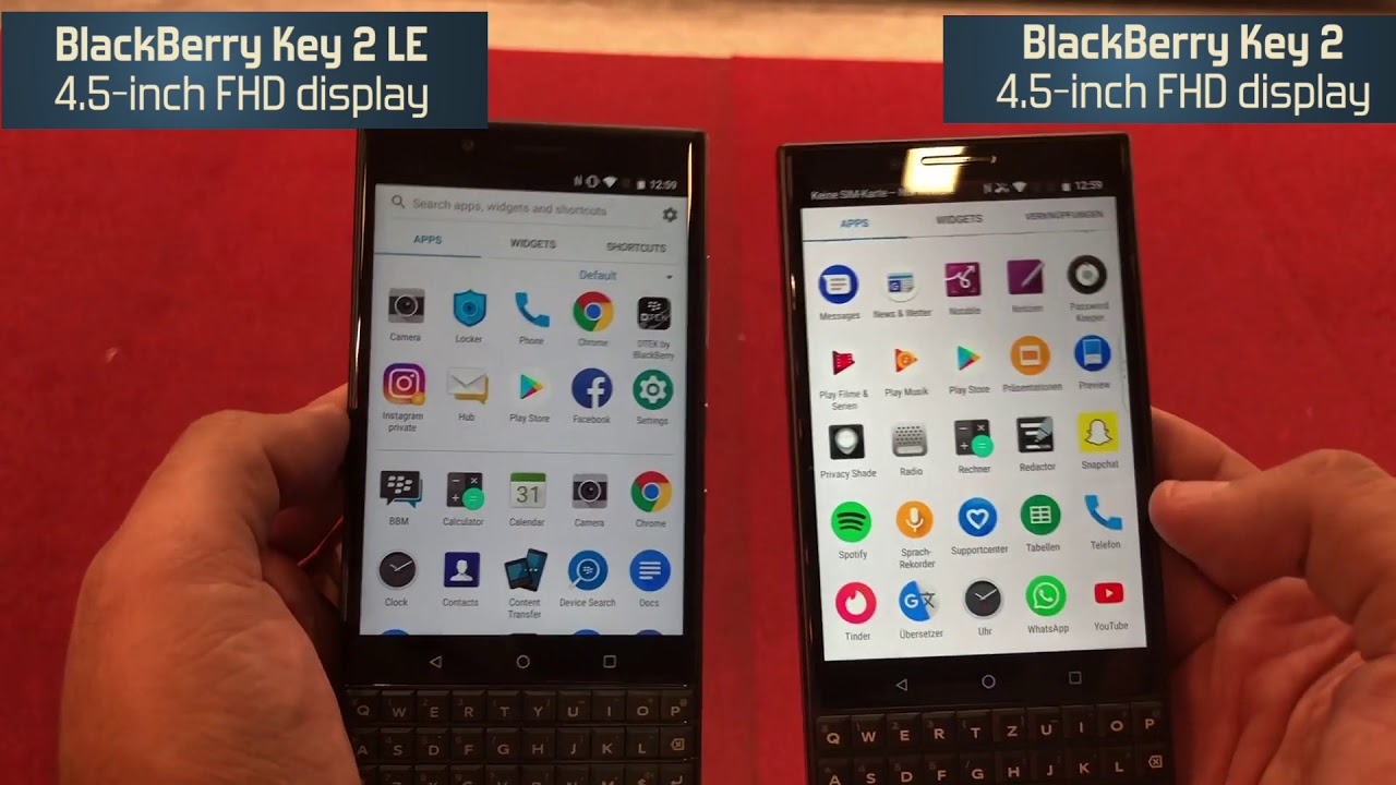 Blackberry Phones Comparison Chart