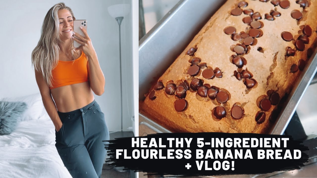 HEALTHY 5-INGREDIENT FLOURLESS BANANA BREAD + VLOG! - YouTube