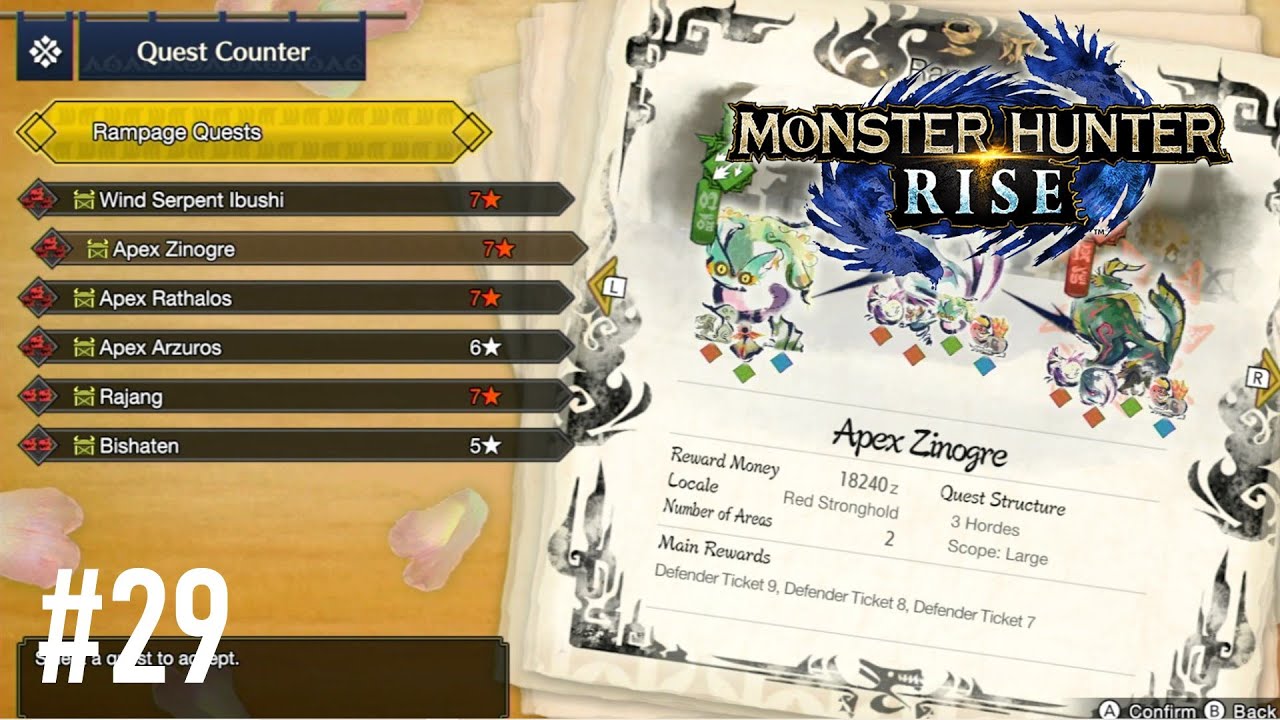 Monster Hunter Rise Online Quest 29: Apex Zinogre