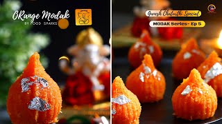 Orange Modak | Haldiram's Style Santra Barfi Modak | Ganesh Chaturthi Special Modaks | Food Sparks