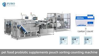 High Speed Cat Food Supplement Pouch Sorting Counting Box Packing Machine