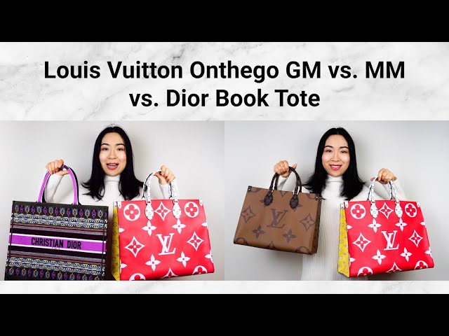 Louis Vuitton Onthego GM vs. MM vs. Dior Book Tote Review w/Mod Shots (ENG  SUB) 大牌购物袋对比测评