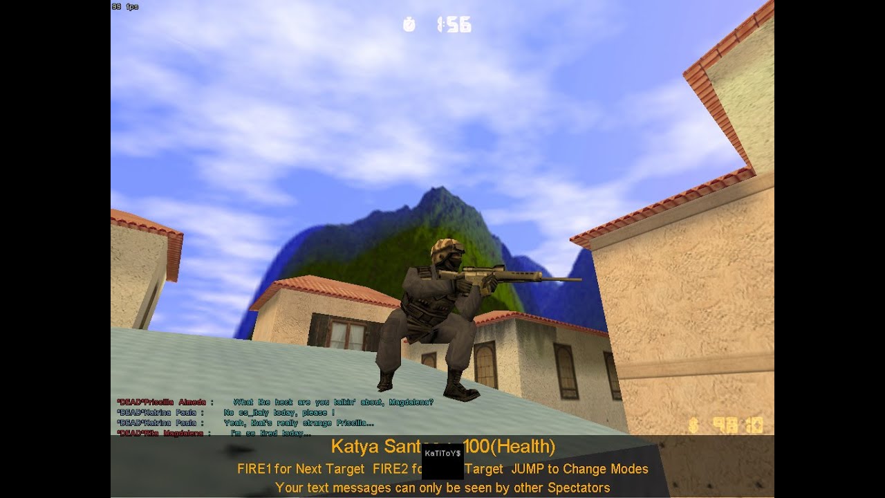 Counter-Strike 1.3 CS gameplay cs_italy vs podbot bots godlike