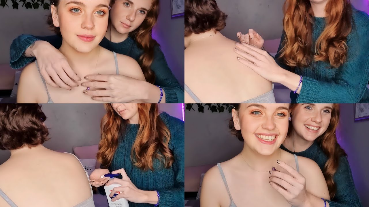 ASMR | Arm & Back Play On My Sister @Ella_BeanVlogs💛 (lotion massage, tracing & more)
