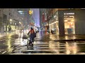 Walking in Heavy Rain, Manhattan NYC (Rainy Evening at Rush Hour) 4K ASMR