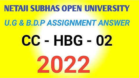 nsou//assignment  m.c.q answer//cchbg paper 02