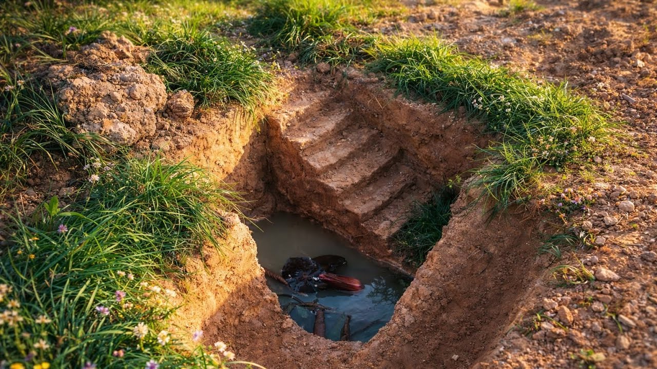 The process of building a luxurious underground water slide palace