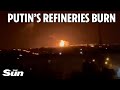 Ukraine blitzes Russian military airfield taking out bomb-making warehouse and two oil refineries