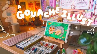 6:30 am saturday morning routine 🌞 gouache sketchbook, breakfast idea // art vlog