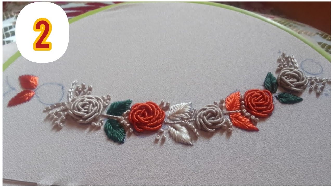 جزء2:تعلمي لهاد الرشمة بطرز الرباطي باليد طرز البريد او الدويدات باسهل طريقة جميع الخطوات كتجي غزالة