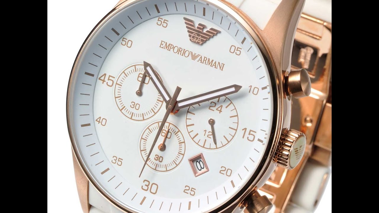 EMPORIO ARMANI AR5919 LADIES WATCH SPORTIVO CHRONO WHITE ROSEGOLD REVIEW  アルマーニ ローズゴールド ホワイト レビュー