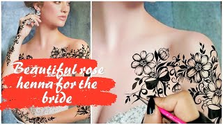 أجمل وأروع نقش عروسة بالفيونكات يمكنك مشاهده |نقش ورود يمني |Beautiful rose henna for the bride ♥️👰