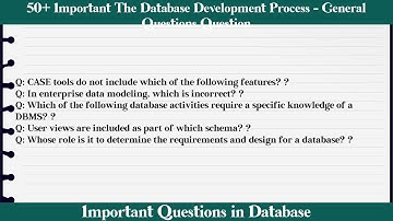 MCQ Questions The Database Development Process - General Questions with Answers