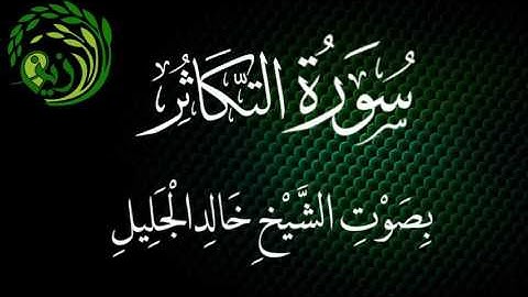 سورة التكاثر بصوت الشيخ خالد الجليل .. زين