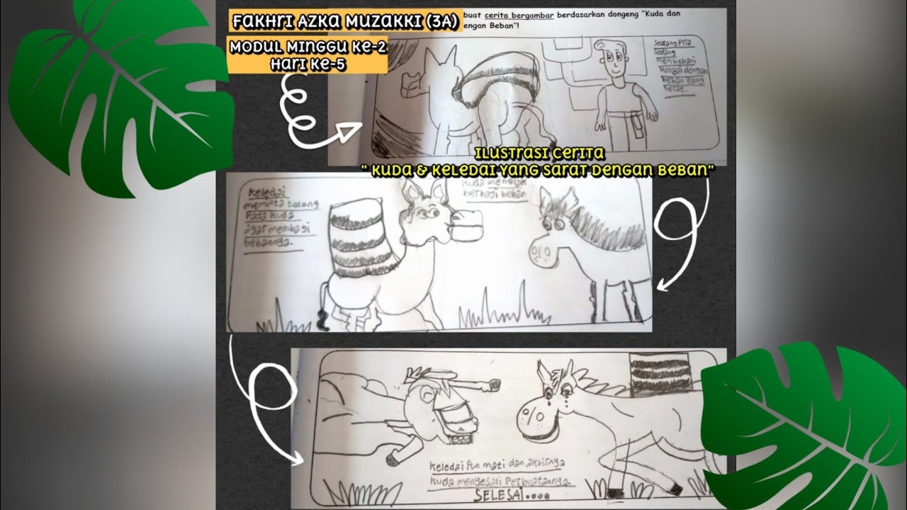 ILUSTRASI CERITA KUDA dan KELEDAI yang Sarat dengan Beban