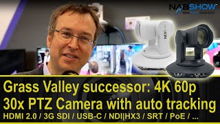 Grass Valley Successor 4k 60p 30x Ptz Camera With Auto Tracking Hdmisdiusbndisrtpoe  Nab2023