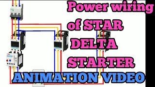 Power wiring of star delta starter | star delta starter wiring animation | by Electrical Technician