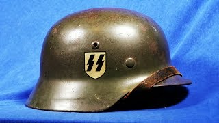 AMAZING ORIGINAL German WW2 M35 Double Decal Waffen SS Combat Helmet - Review