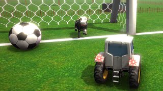 Jugando al fútbol con los animales de la granja!!!