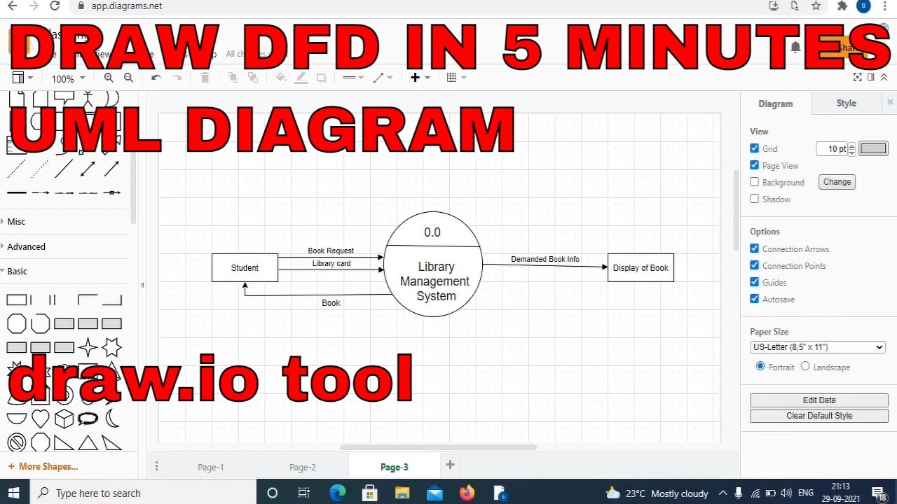 How To Draw Dfd | Uml Diagram | Draw.Io Tool