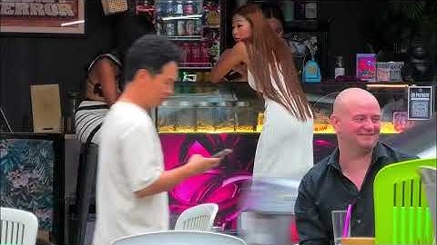 COOL BAR WITH a HOT LADY in PATTAYA! Street Scenes, THAILAND Beauties 