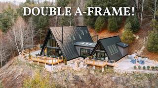 Inside this Double AFrame Mountain Cabin! Full Tour!