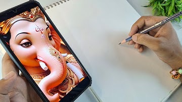 Lord Ganesha Drawing , Ganesh Ji Drawing  , Step By Step , Outline Tutorial ♥️ 