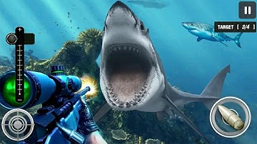 Wild Shark Hunting Attack 3D Android Gameplay - Shark Shooting Game Android