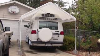 Car Canopy Anchors that Lift and Absorb Shock