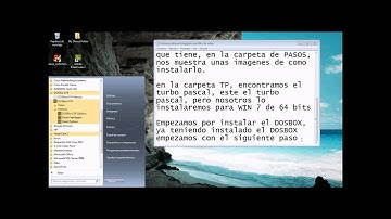 Instalacion de Turbo Pascal en Win 7 64 bits (DOSBOX) - Tutorial