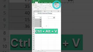 Divide Selected Range In Excel | Excel Tutorial ✅🔥 #excel #exceltutorial #excellearn #exceltricks