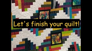 How to finish it up! Machine Quilting, Hand Quilting, Long Arm Quilting, and more!!