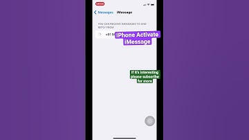 iMessage Activation in the IPhone