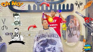 عمر اشتغل في محل حلاقه ✂️وولع ?في شعر الزباين ?|عمر نصر ✌️