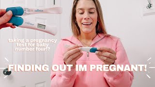 finding out im pregnant with baby number 4! Surprise reaction! take a pregnancy test with me