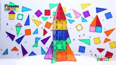 How to Build A Rocket! PicassoTiles PicassoToys IDEA BOOK Magnetic Building Tile STEM Magnet Toy Kit