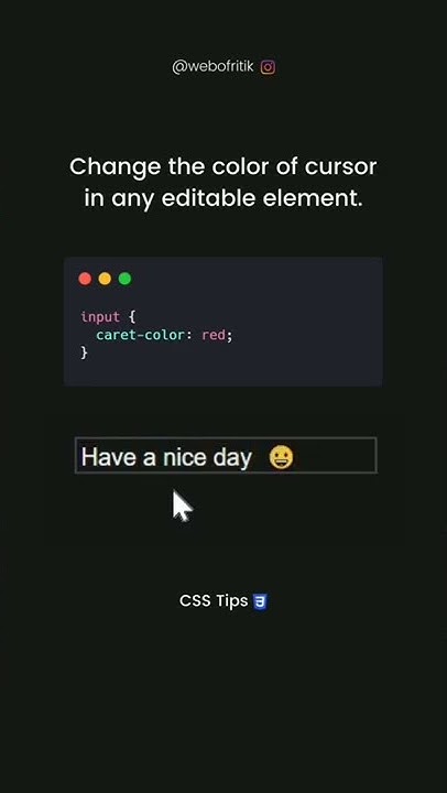 css property how to change the color of cursor html react JavaScript ...