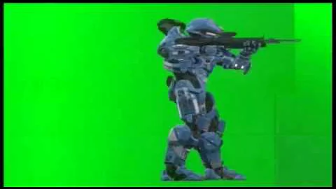 Robot shotting with rifle / FREE Green screen