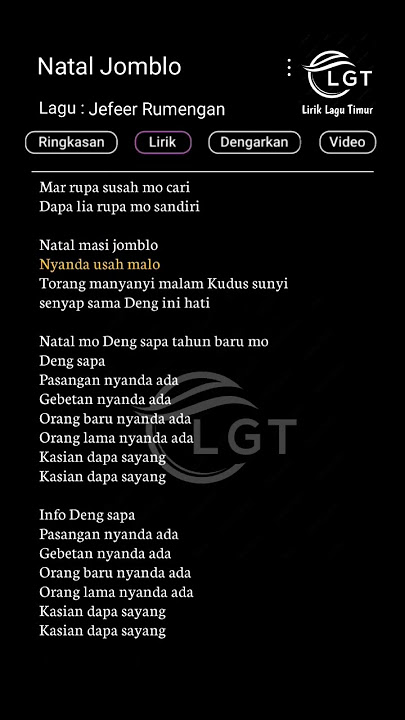 NATAL JOMBLO. Lirik Lagu Jefer Rumengan. #fyp #lirikmusiktimur #liriklagu #liriktimur