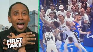 FIRST TAKE | Referees have been paid in OKC! - Stephen A. on Thunder's dirty win vs Wemby & Spurs