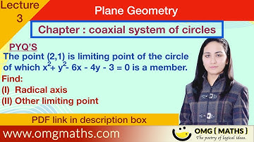 Coaxial system of circle | Limiting points of coaxial system of circles | #omgmaths #bscmaths