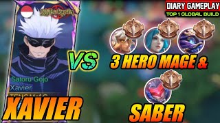 EASY MATCH! XAVIER SOLO RANK VS 3 HERO MAGE \u0026 SABER‼️Best Build Xavier 2024 - Mobile Legends