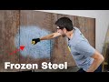 Punching a Hole Through Solid Steel Frozen With Liquid Nitrogen